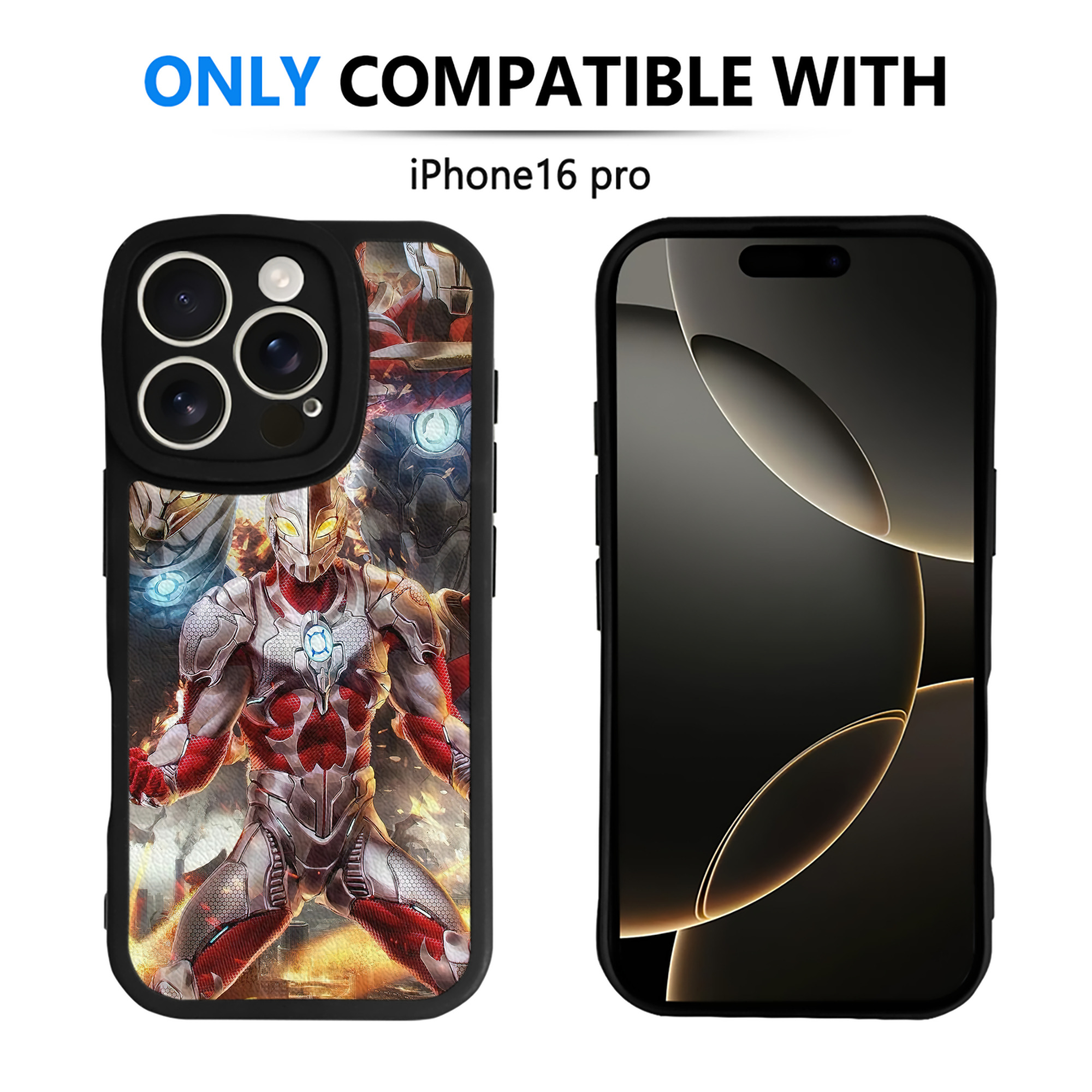 （画像用） ウルトラマン Ultraman 【iPhone 16シリーズ対応】シリコンスマホケース（レザー調） 材質：シリコン